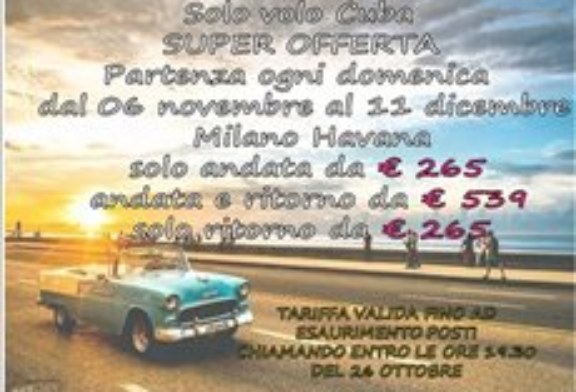 Offerte voli Cuba meridiana a novembre